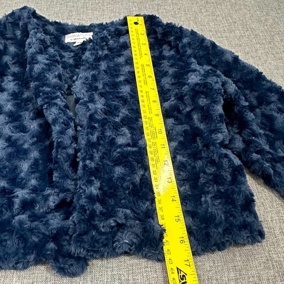 NEW! Robbi‎ Bee Open Cardigan Top Navy Soft Plush PS Polyester Half Sleeves $49 - Picture 7 of 13